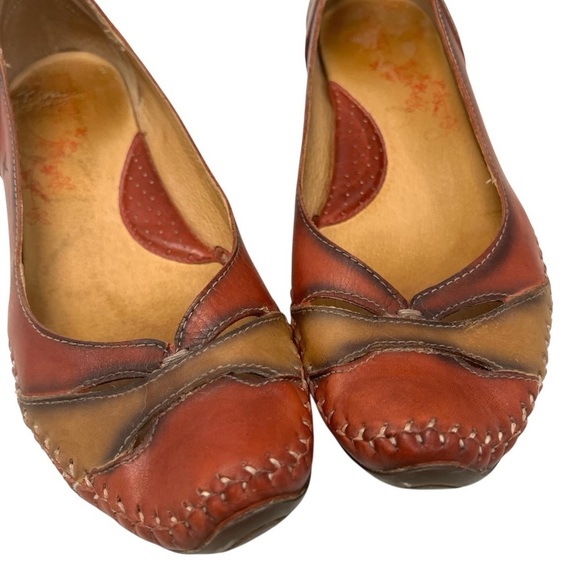 Pikolinos Red & Brown Leather Bohemian Slip On Comfort Shoes Women’s 42 - Picture 5 of 13